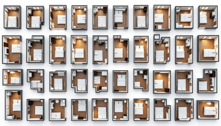 découvrez plus de 20 modèles de plans de chambres avec dimensions détaillées, allant de 9m² à 30m², pour aménager votre espace idéal.