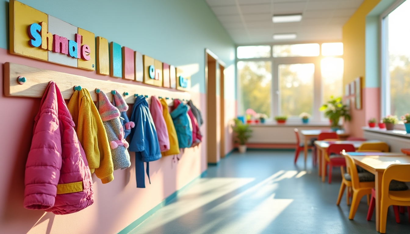 découvrez nos porte-manteaux personnalisés spécialement conçus pour les tout-petits en petite section, alliant praticité et design ludique pour une école organisée et accueillante.
