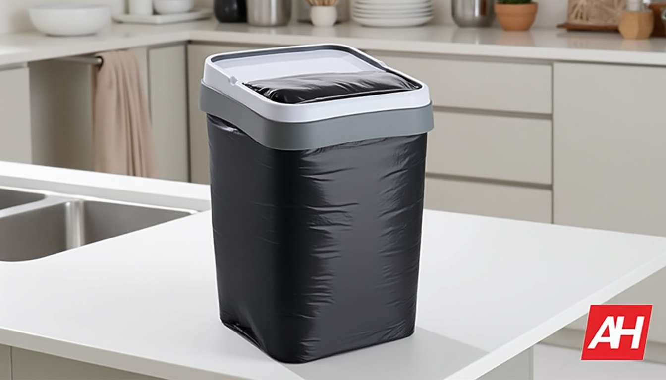 sac poubelle large ultra résistant équipé de fixations élastiques assurant un maintien optimal pour une utilisation pratique et fiable.