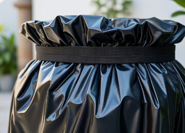 sac poubelle large ultra résistant avec fixations élastiques assurant un maintien optimal, idéal pour une gestion efficace et propre des déchets.