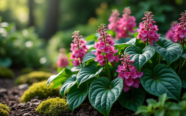 découvrez bergenia cordifolia, la plante idéale pour les jardins d'ombre, alliant robustesse et beauté avec ses feuilles épaisses et ses fleurs éclatantes.